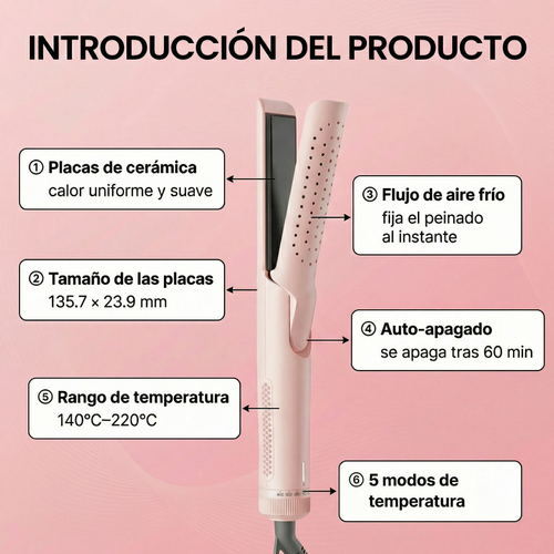 Plancha y rizador 3 en 1