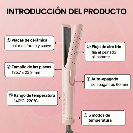 Plancha y rizador 3 en 1